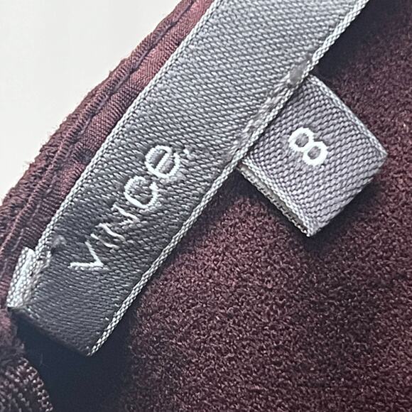 Vince Dress Brown Old Money Mushroomcore Sheath Midi Bodycon Stretch Knit 8 - Picture 10 of 13